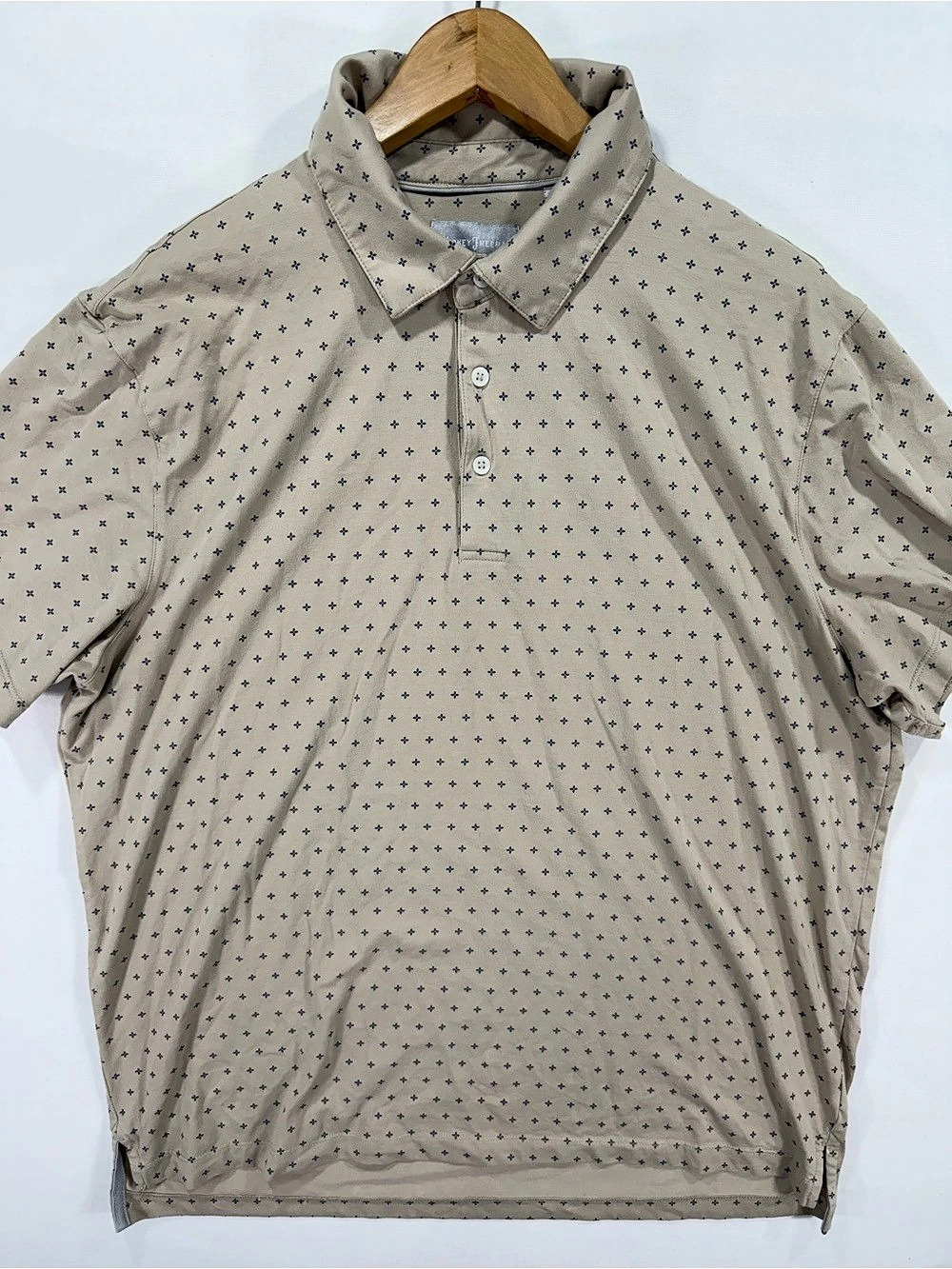 Hickey Freeman Men's Geometric Polo XL Cotton Good